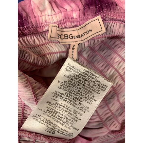 BCBG Generation Purple Tie Dye Smocked Tube Top Crop Top | XXS - Picture 6 of 8